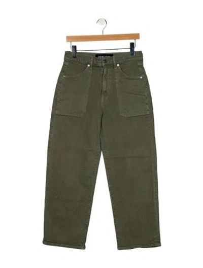 Pre-owned Veronica Beard High-rise Wide Leg Jeans In Green