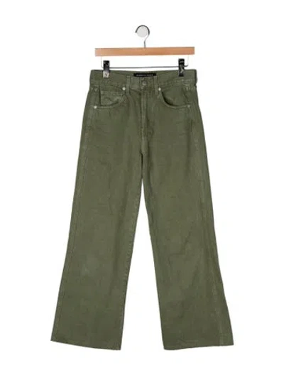 Pre-owned Veronica Beard High-rise Wide Leg Jeans In Green