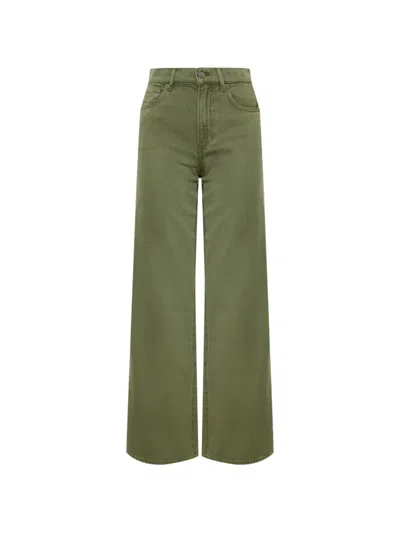 Veronica Beard High-rise Wide Leg Jeans In Green