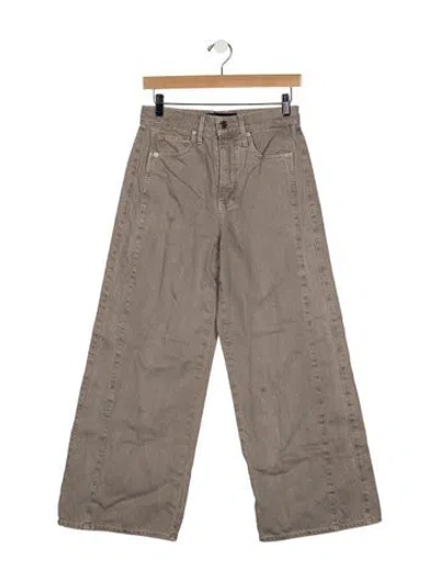 Pre-owned Veronica Beard High-rise Wide Leg Jeans In Grey