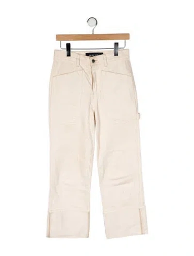 Pre-owned Veronica Beard High-rise Wide Leg Jeans In Neutral