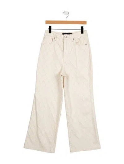 Pre-owned Veronica Beard High-rise Wide Leg Jeans In Neutral