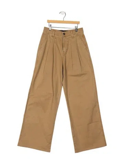 Pre-owned Veronica Beard High-rise Wide Leg Jeans In Neutral