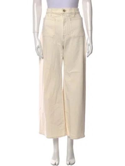 Pre-owned Veronica Beard High-rise Wide Leg Jeans In Neutral