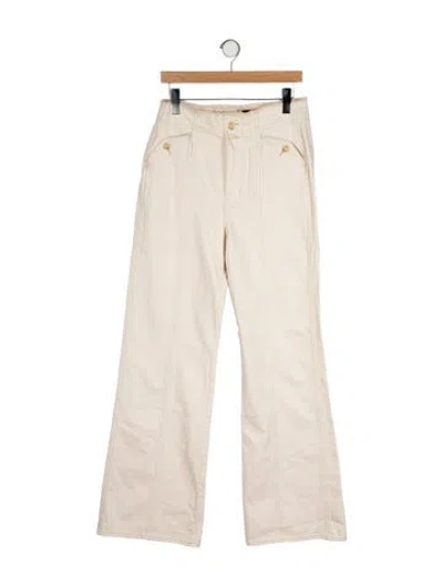Pre-owned Veronica Beard High-rise Wide Leg Jeans In Neutral