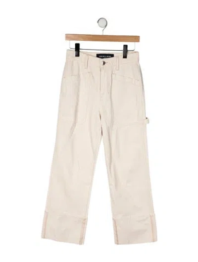 Pre-owned Veronica Beard High-rise Wide Leg Jeans In Neutral
