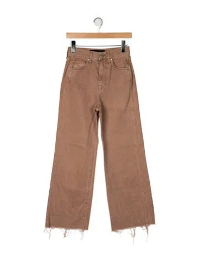 Pre-owned Veronica Beard High-rise Wide Leg Jeans In Neutral