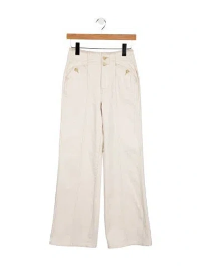 Pre-owned Veronica Beard High-rise Wide Leg Jeans In Neutral