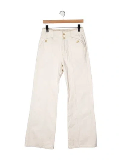 Pre-owned Veronica Beard High-rise Wide Leg Jeans In Neutral