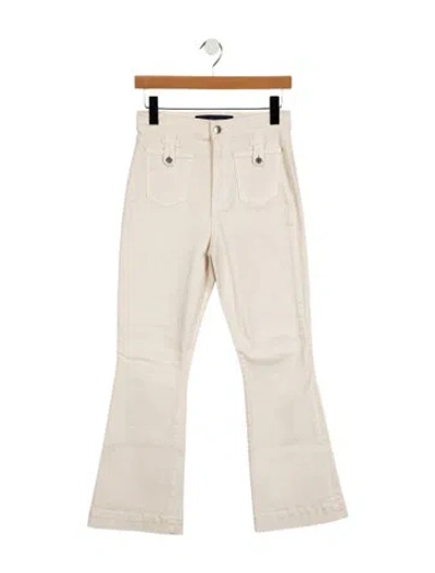 Pre-owned Veronica Beard High-rise Wide Leg Jeans In Neutral