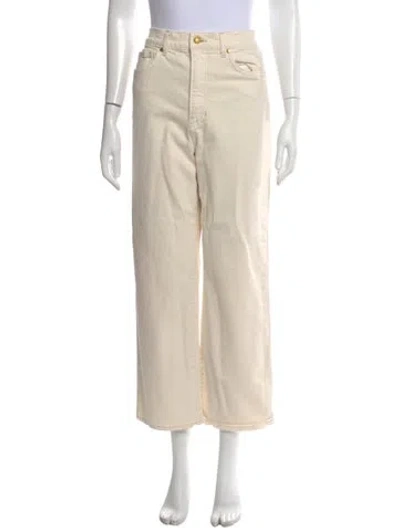 Pre-owned Veronica Beard High-rise Wide Leg Jeans In Neutral