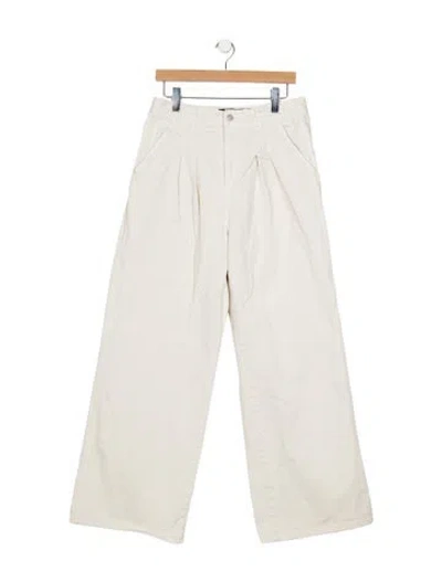 Pre-owned Veronica Beard High-rise Wide Leg Jeans In Neutral