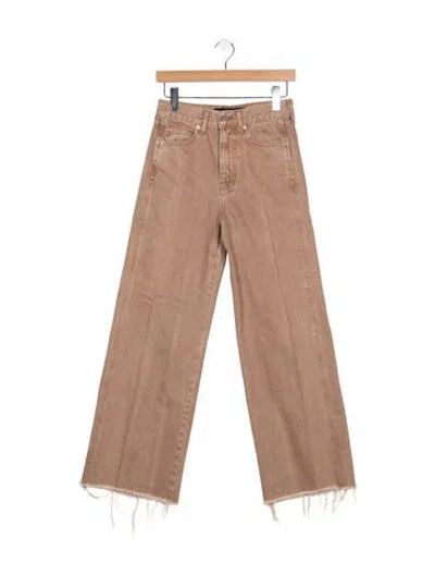 Pre-owned Veronica Beard High-rise Wide Leg Jeans In Neutral