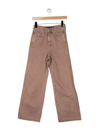 Pre-owned Veronica Beard High-rise Wide Leg Jeans In Neutrals
