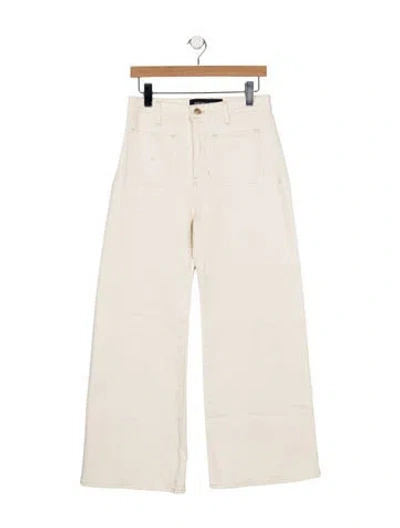 Pre-owned Veronica Beard High-rise Wide Leg Jeans In Neutrals