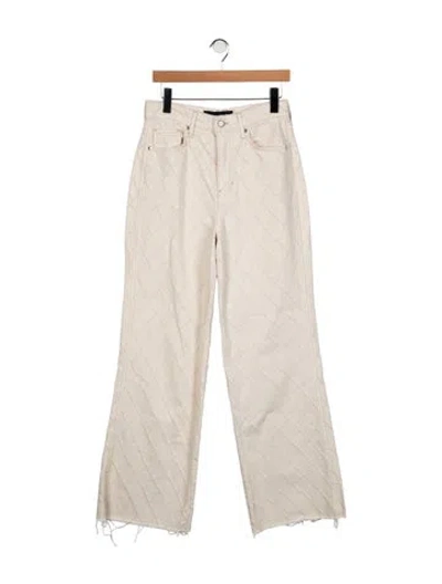 Pre-owned Veronica Beard High-rise Wide Leg Jeans In Neutrals