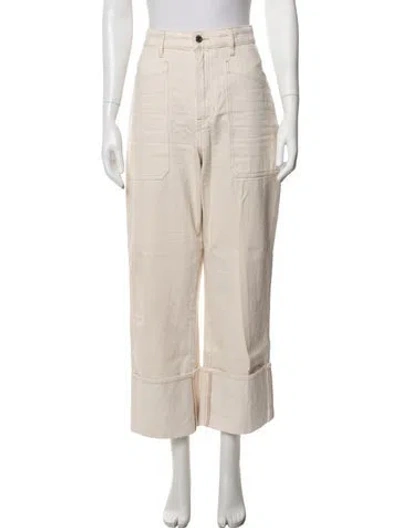 Pre-owned Veronica Beard High-rise Wide Leg Jeans In Neutrals