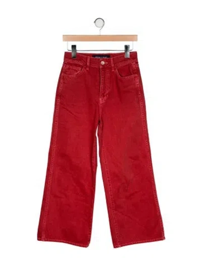 Pre-owned Veronica Beard High-rise Wide Leg Jeans In Orange
