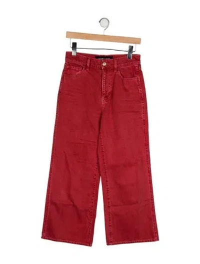 Pre-owned Veronica Beard High-rise Wide Leg Jeans In Orange