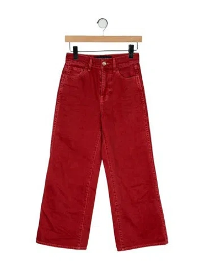 Pre-owned Veronica Beard High-rise Wide Leg Jeans In Orange