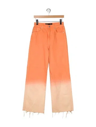 Pre-owned Veronica Beard High-rise Wide Leg Jeans In Orange