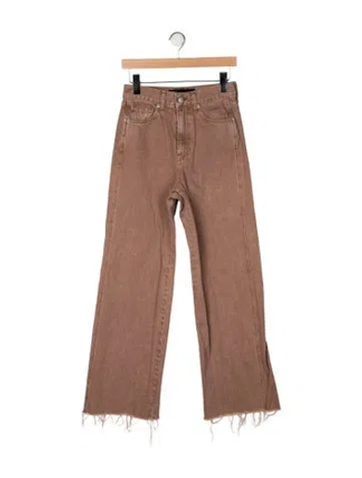 Pre-owned Veronica Beard High-rise Wide Leg Jeans In Orange