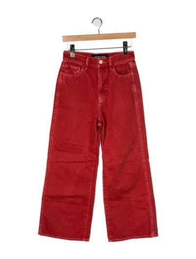 Pre-owned Veronica Beard High-rise Wide Leg Jeans In Orange