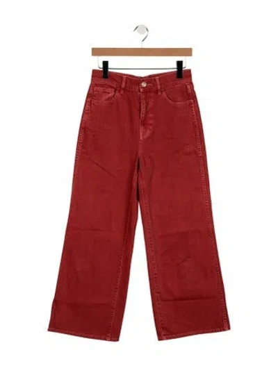 Pre-owned Veronica Beard High-rise Wide Leg Jeans In Orange