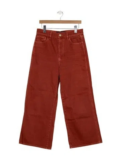 Pre-owned Veronica Beard High-rise Wide Leg Jeans In Orange
