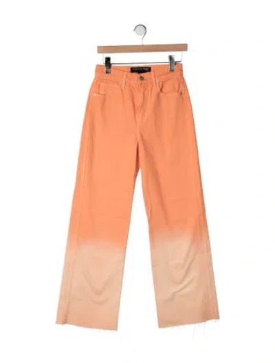 Pre-owned Veronica Beard High-rise Wide Leg Jeans In Orange