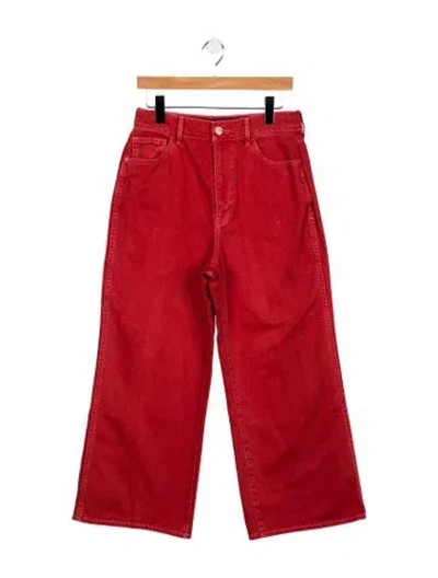 Pre-owned Veronica Beard High-rise Wide Leg Jeans In Red