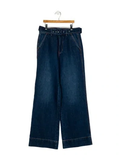 Pre-owned Veronica Beard High-rise Wide Leg Jeans W/ Tags In Blue