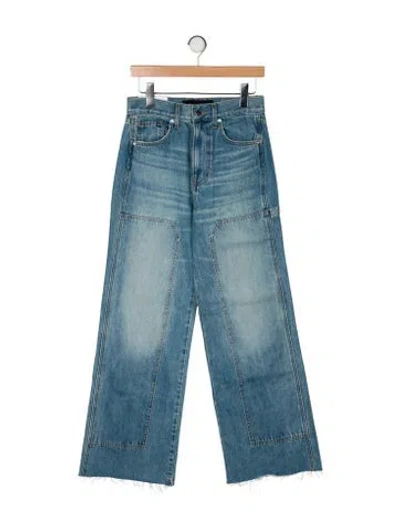 Pre-owned Veronica Beard High-rise Wide Leg Jeans W/ Tags In Blue