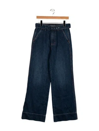 Pre-owned Veronica Beard High-rise Wide Leg Jeans W/ Tags In Blue