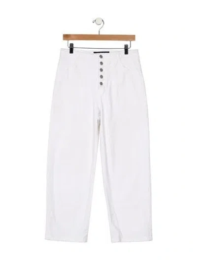 Pre-owned Veronica Beard High-rise Wide Leg Jeans In White