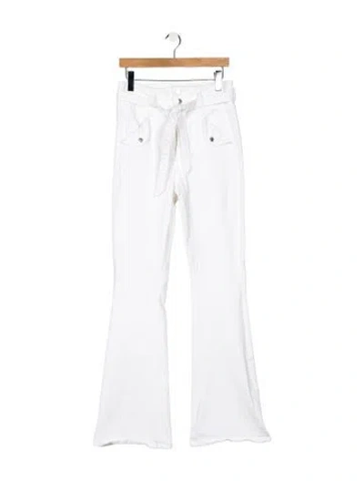 Pre-owned Veronica Beard High-rise Wide Leg Jeans In White