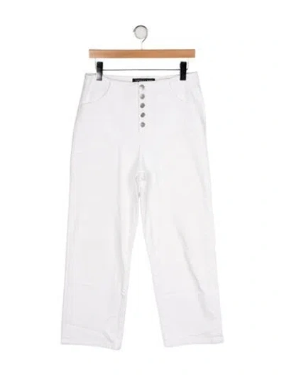 Pre-owned Veronica Beard High-rise Wide Leg Jeans In White