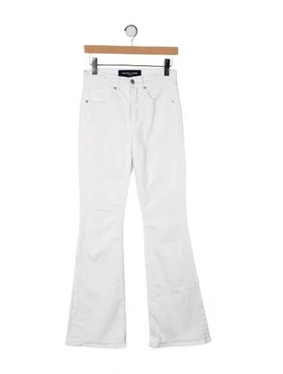 Pre-owned Veronica Beard High-rise Wide Leg Jeans In White