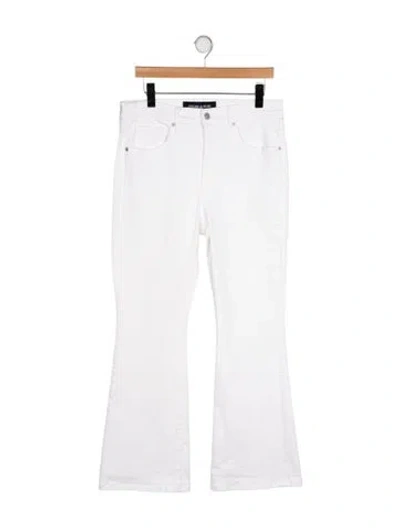 Pre-owned Veronica Beard High-rise Wide Leg Jeans In White