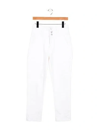 Pre-owned Veronica Beard High-rise Wide Leg Jeans In White
