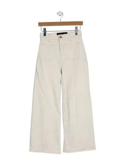 Pre-owned Veronica Beard High-rise Wide Leg Jeans In White