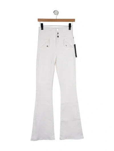 Pre-owned Veronica Beard High-rise Wide Leg Jeans In White