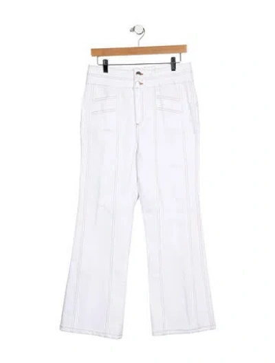Pre-owned Veronica Beard High-rise Wide Leg Jeans In White