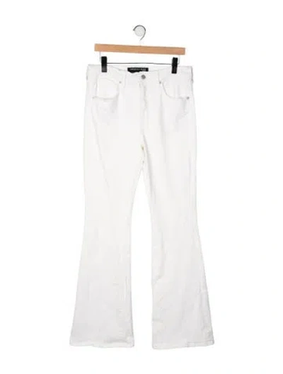 Pre-owned Veronica Beard High-rise Wide Leg Jeans In White