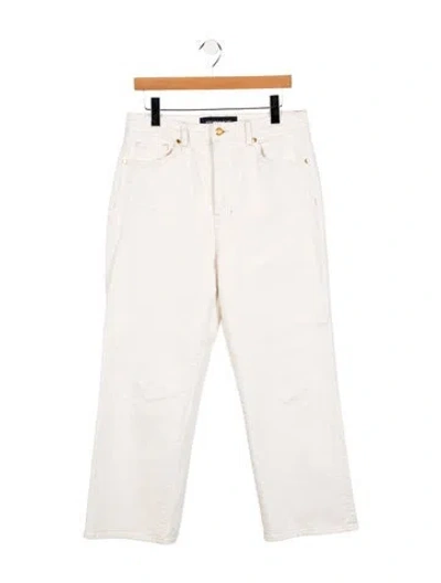 Pre-owned Veronica Beard High-rise Wide Leg Jeans In White