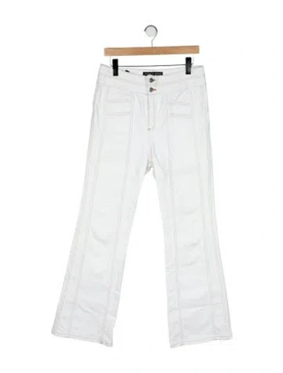 Pre-owned Veronica Beard High-rise Wide Leg Jeans In White