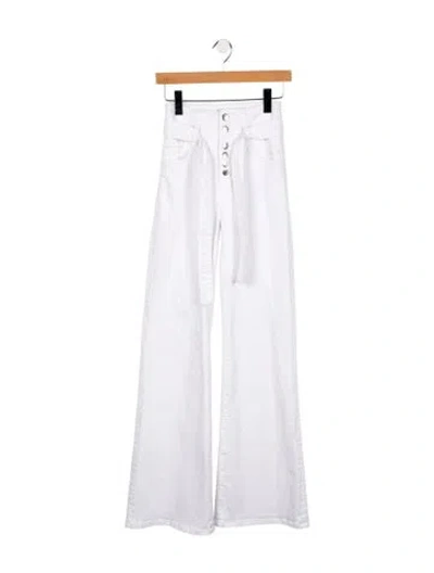 Pre-owned Veronica Beard High-rise Wide Leg Jeans In White