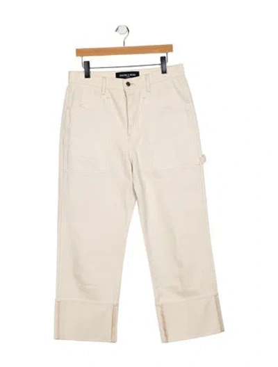 Pre-owned Veronica Beard High-rise Wide Leg Jeans In White