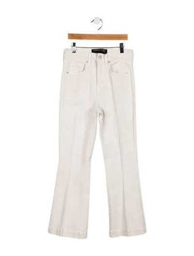 Pre-owned Veronica Beard High-rise Wide Leg Jeans In White