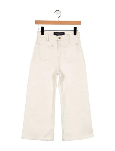 Pre-owned Veronica Beard High-rise Wide Leg Jeans In White